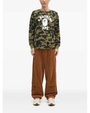 A Bathing Ape カモフラージュ ロングtシャツ - グリーン