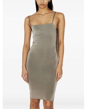 Isa Boulder Square-Neck Slip Dress - Grey