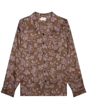 Honor The Gift Rose-Print Woven Shirt - Brown