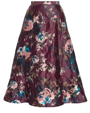 Erdem Floral-Print A-Line Midi Skirt - Red