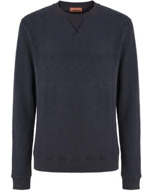Missoni Sudadera Con Cuello Redondo - Azul