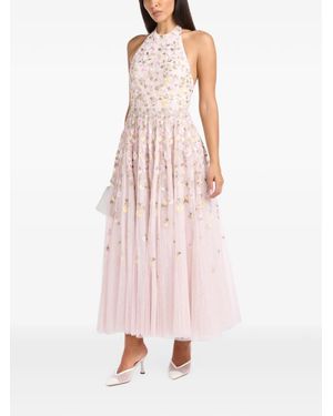 Needle & Thread Trailing Roses Halter-Neck Midi Dress - Pink