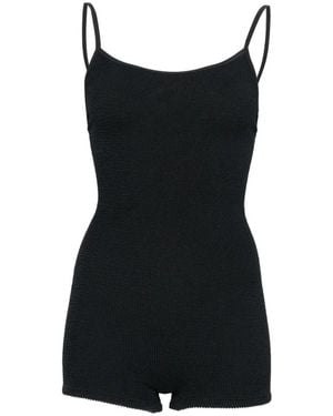Hunza G Maillot De Bain Pamela Romper À Fines Bretelles - Black