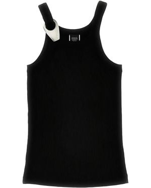 Pinko 'Clay' Cotton Blended Sleeveless T-Shirt - Black