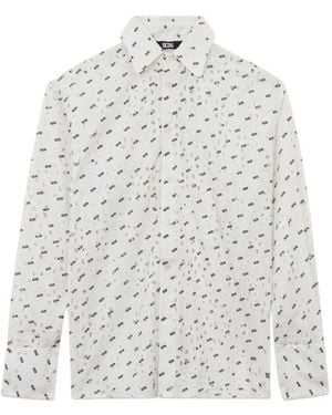 Gcds Floral Embroidered Shirt - White