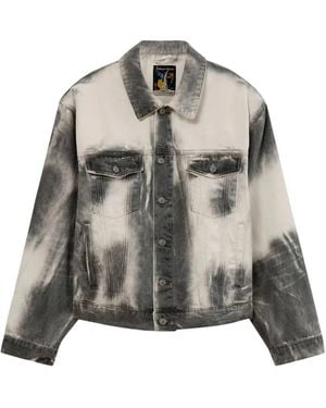 Kidsuper Washed Doves Denim Jacket - Grey