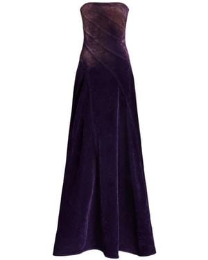 Ralph Lauren Diagonal-Seam Strapless Maxi Dress - Blue