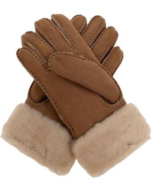 UGG Guantes Con Puños Vueltos - Marrón