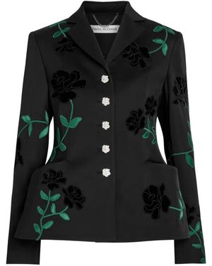 Patrick Mcdowell Elise Floral-Pattern Jacket - Black