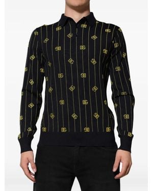 Dolce & Gabbana Polo-Collar Jumper - Black
