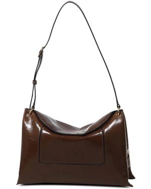 Wandler Penelope Patent Leather Shoulder Bag - Brown