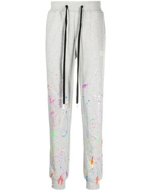 Haculla Paint-Splatter Drawstring Track Trousers - Grey