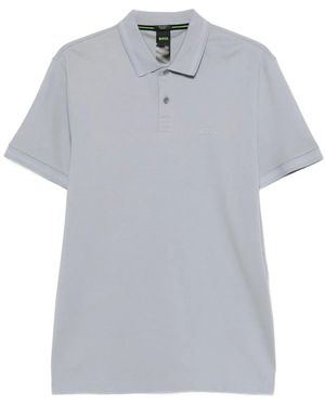 BOSS Short-Sleeve Logo-Print Polo Shirt - Gray
