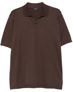 Herno Short-Sleeve Polo Shirt - Brown