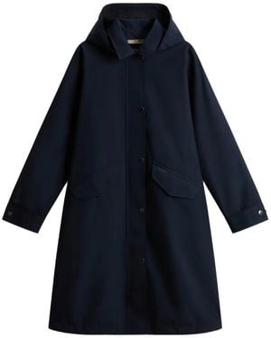 Woolrich Gtx Long Parka Coat - Blue