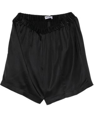 Lutz Huelle Garbo Elasticated-Waistband Satin Shorts - Black