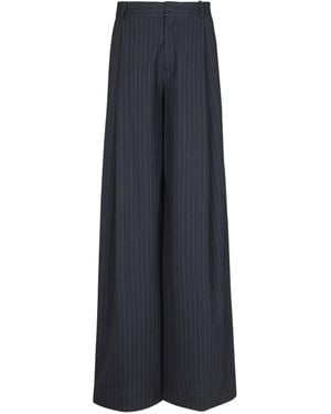 Balmain ストライプ プリーツパンツ - ブルー