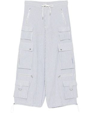 Cynthia Rowley Millie Seersucker Cargo Trousers - White