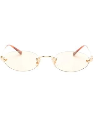 Miu Miu Rimless Oval-Frame Sunglasses - Natural