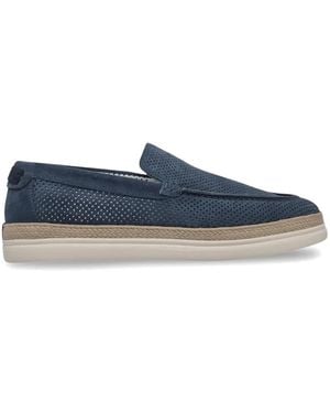 Neil Barrett Perforated Suede Loafers - Blue