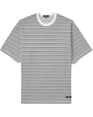 Comme des Garçons Striped Cotton T-Shirt - Grey