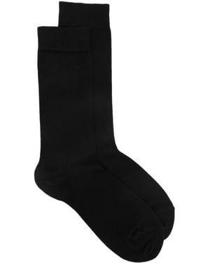 Sunspel Logo-Print Socks - Black