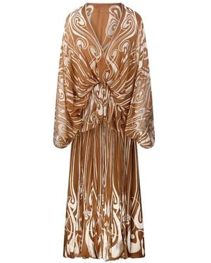 Zimmermann Momentum Burnout Bubble Gown Pleated Midi Dress - White