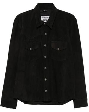 Antik Denim Whipstitch-Detail Western-Style Shirt - Black