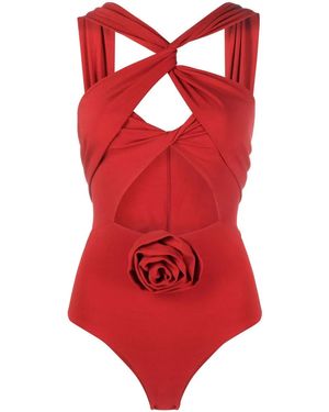 Magda Butrym Cut-Out Bodysuit - Red