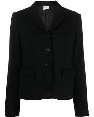Aspesi Cropped Three-Button Blazer - Black