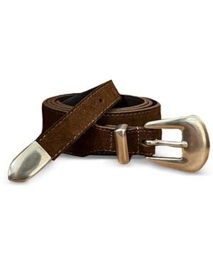 Fortela Phoenix Suede Buckle Belt - Brown