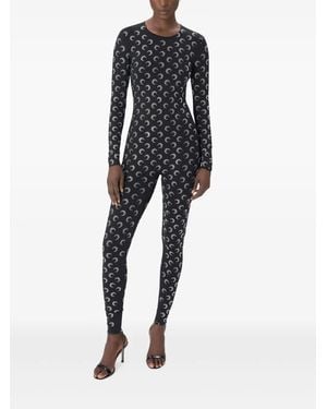 Marine Serre Moon-Pattern Jersey Jumpsuit - Black