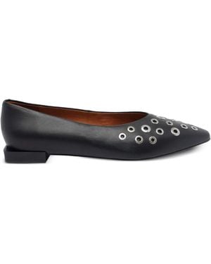 Ángel Alarcón Eyeleted Pointed-Toe Ballet Flats - Grey