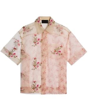Simone Rocha Floral-Motif Boxy Shirt - Pink
