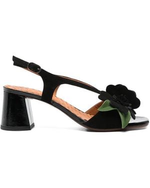 Chie Mihara Rymane Floral-Detail Court Shoes - Black