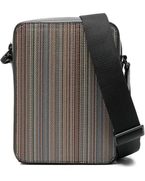 Paul Smith シグネチャー ストライプ メッセンジャーバッグ - ブラック