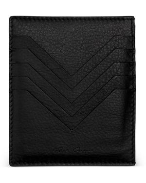 Rick Owens Porte-Cartes En Cuir À Chevrons - Black