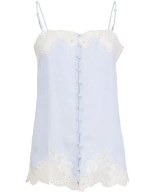 Fleur du Mal Lace-Trimmed Button-Front Slip - White