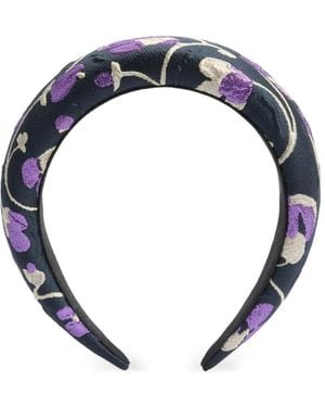 La DoubleJ Medici Haarreif Aus Blumenjacquard - Blau