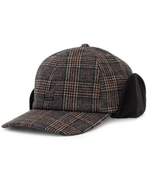 Kangol Check-Pattern Ear-Flap Cap - Brown