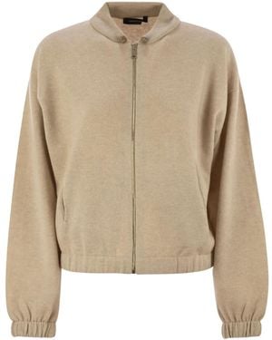 Fabiana Filippi ドローストリングネック ボンバージャケット - ナチュラル
