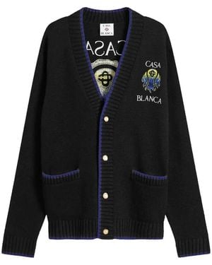 CASABLANCA Print Pocket Cardigan - Black