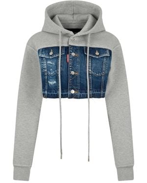 DSquared² Sudadera Corta Con Capucha - Azul