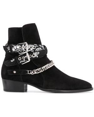 Amiri Bandana Strap Ankle Boots - Black