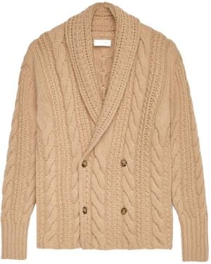 A PAPER KID Double-Breasted Cardigan - Natural