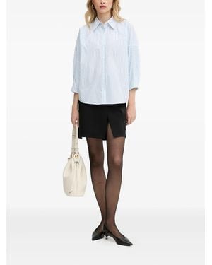 BOSS Striped Panelled Shirt - White