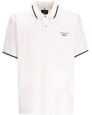 BOSS Contrasting-Trim Polo Shirt - White