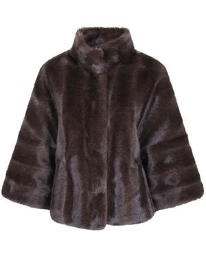 VALENTINI 1972 Abrigo De Pelo Artificial Con Cuello Alto - Marrón