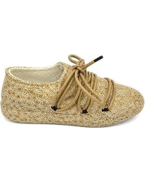 RIEN STUDIO Lace-Up Ballet Flats - Metallic