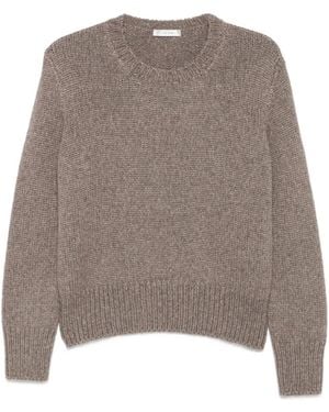 The Row Ribbed-Knit Crew-Neck Knit - Brown